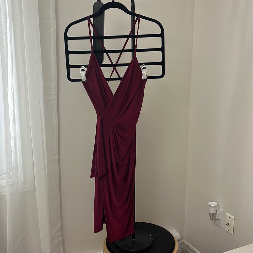 Slinky cross cross wrap dress